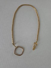 Vintage SWANK Pocket Watch Chain or Eyeglass ~ Charm Holder Clasp 18"