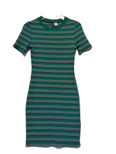 Divided Green Striped mini dress size 8