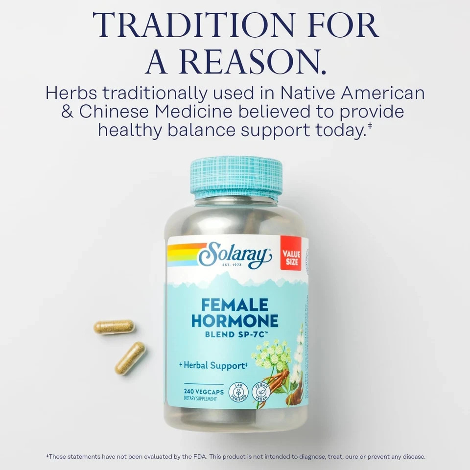 Solaray Female Hormone Blend SP-7C, Herbal Support 240 Count (Pack of 1)