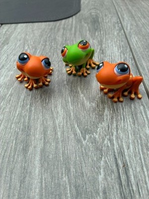 Hasbro Littlest Pet Shop LPS 3 Frösche orange u. grün