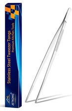 Premium TweezersTongs 12 Inch, Stainless Steel, Cooking, Plating, 2 Pack