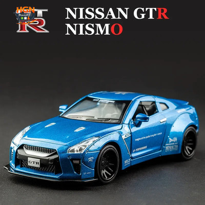 1:32 GTR R35 Rennwagen Diecast Metalllegierung Modellauto Sound Licht Pull Back Collec