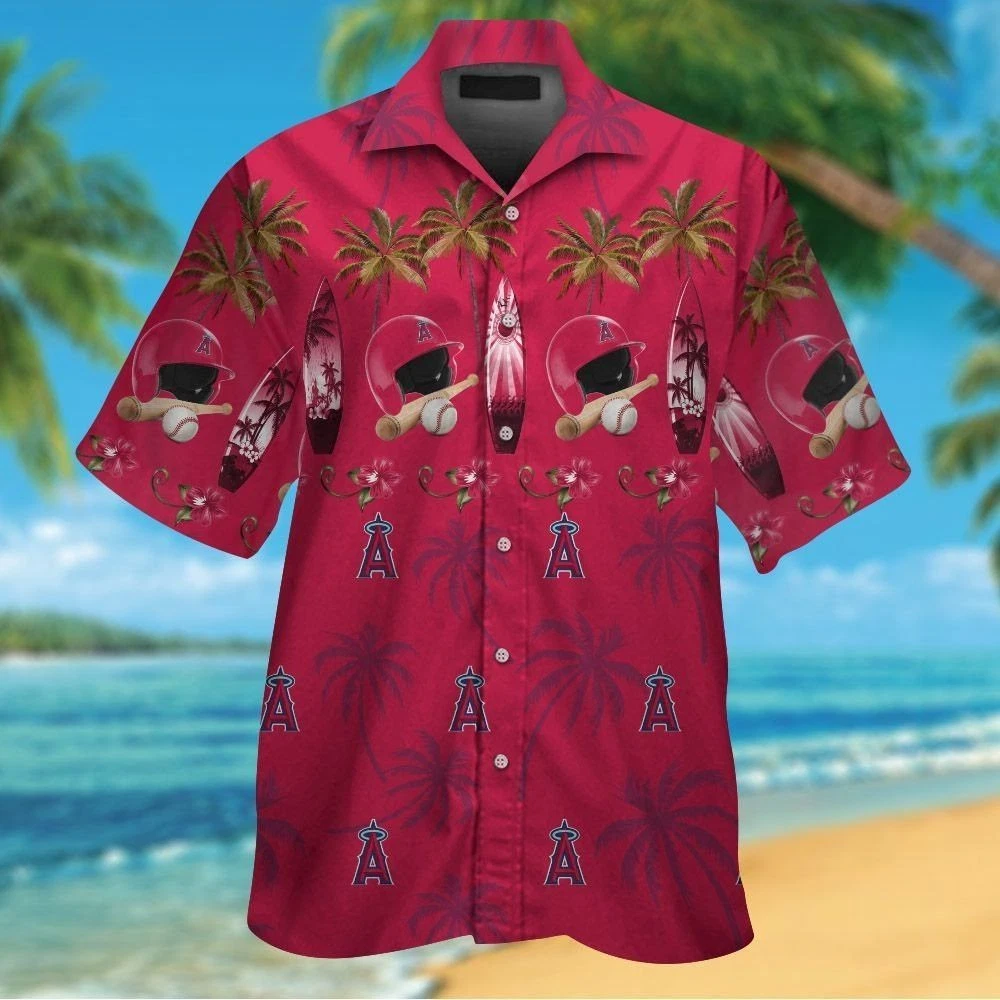 Los Angeles Baseball Short Sleeve Button Up Tropical Hawaiian Shirt VER09