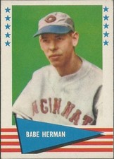 1961 Fleer Baseball Card #114 - Babe Herman - Right Fielder - Baseball Greats