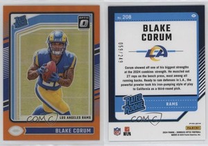 2024 Panini Donruss Optic Rated Orange Prizm /249 Blake Corum #208 Rookie RC