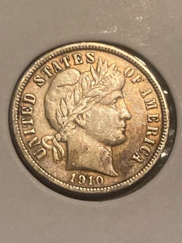 1910-D NICE "BETTER DATE/MM" BARBER 90% SILVER DIME LOW MINTAGE 3,490,000!