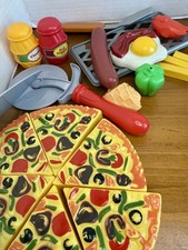 Lot Pretend Play Pizza Parlor Food, Meat, Veggies,Cheese, Pepper, Plastic 20 pcs