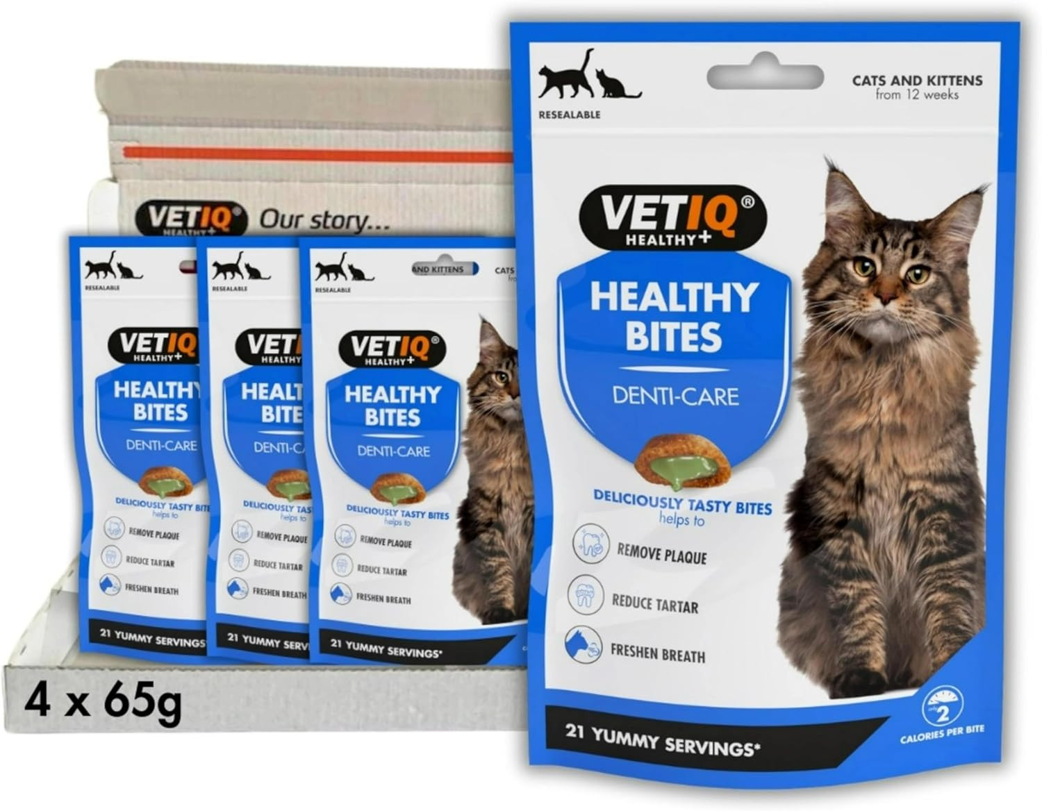 VETIQ Healthy Bites Denti-Care Treats for Cats & Kittens 12+ Weeks, High in Prot