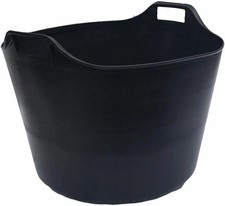 75L Flexi Tub Extra Large BLACK Flexible Storage Bucket Home Garden