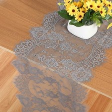 XLIUAX Lace Table Runner, 14 118 Inch Vintage Lace Table Cloth, Grey