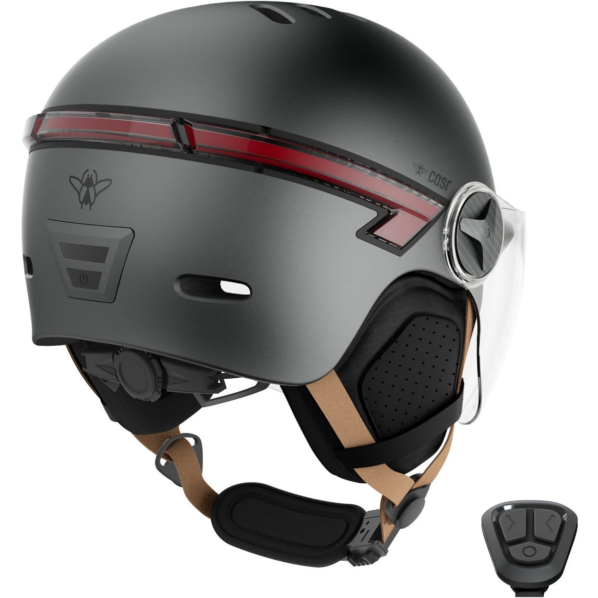 Casque CASR Led Glow gris taille L en polycarbonate et finitions mat