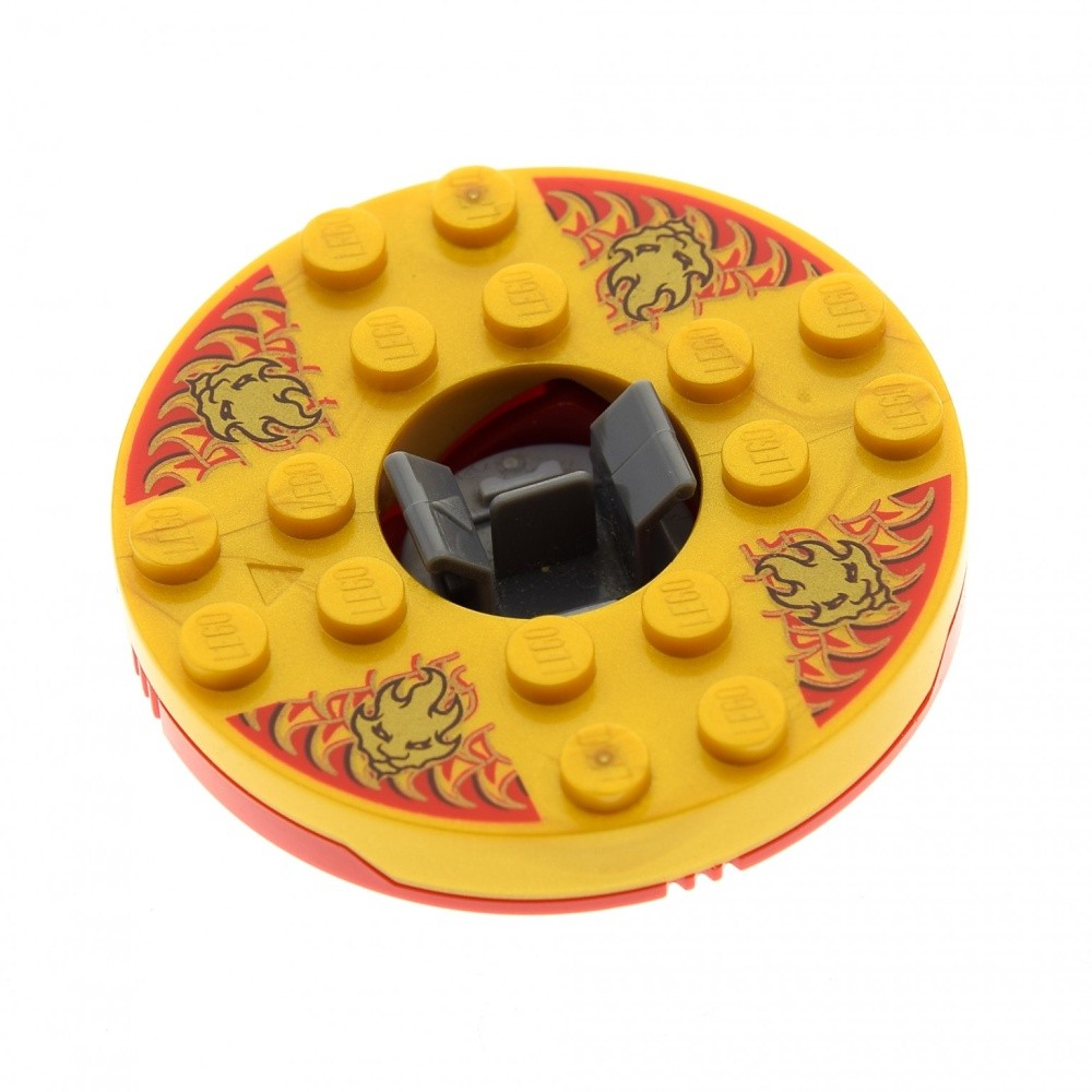 1x Lego Ninjago Spinner Round 6x6x1 Red Pearl Gold Fire 4619742 92549c04pb01