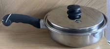 Vintage Saladmaster Stainless Steel 18-8 Tri-Clad Skillet w/ Vapo Lid 9”
