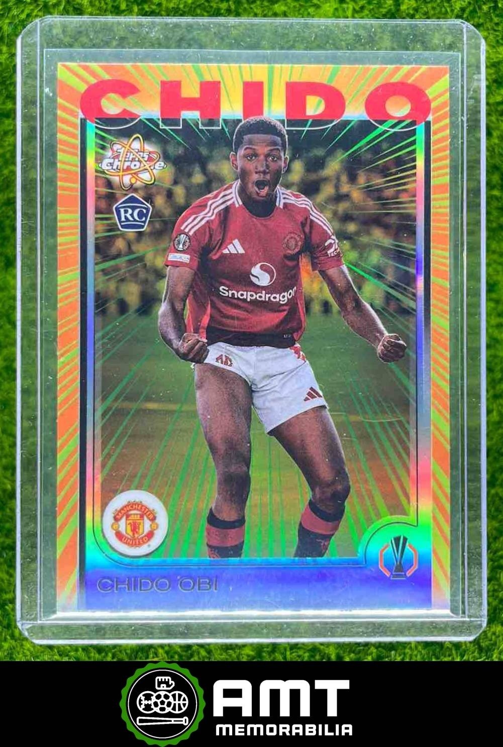 Chido Obi RC 2024-25 Topps Chrome UEFA CC Radiating Rookies Manchester United