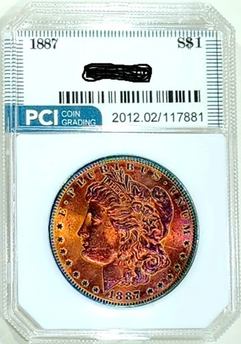 1887-P Gem BU ++  Morgan Dollar  Full Fiery Toned Obverse Flashy