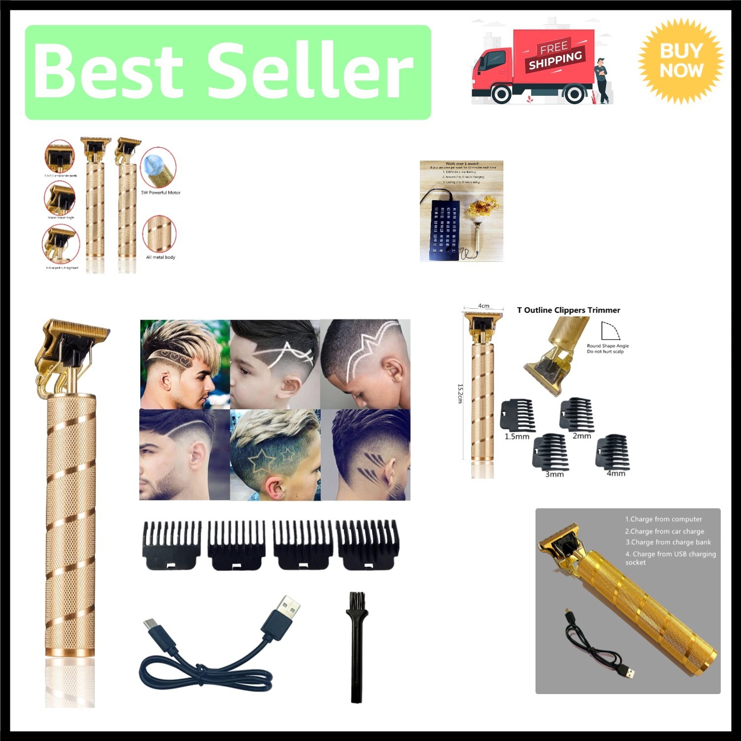 Lightweight Cordless Professional Trimmer: Perfect for Beard