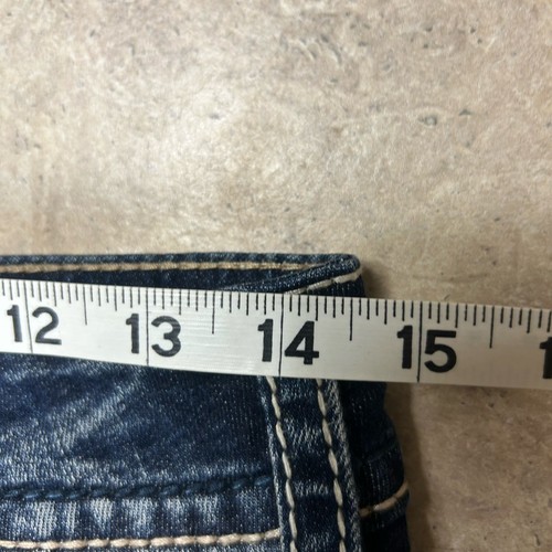 Pantalones de mezclilla plateados para mujer 29x31 Suki excedente bota baja elástica vaquera americana - Imagen 9 de 10