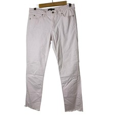 Theory Women Moore Straight Leg Jeans 6 Pink Raw Hem Pastel Minimalist Soft Girl