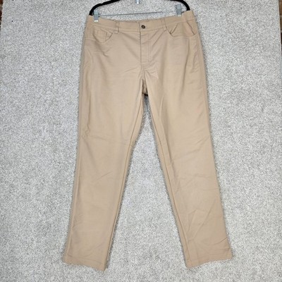 Bear bottom Pants Mens XL 30'' (35x30) Tan Stretch Chino Straight Elastic Waist