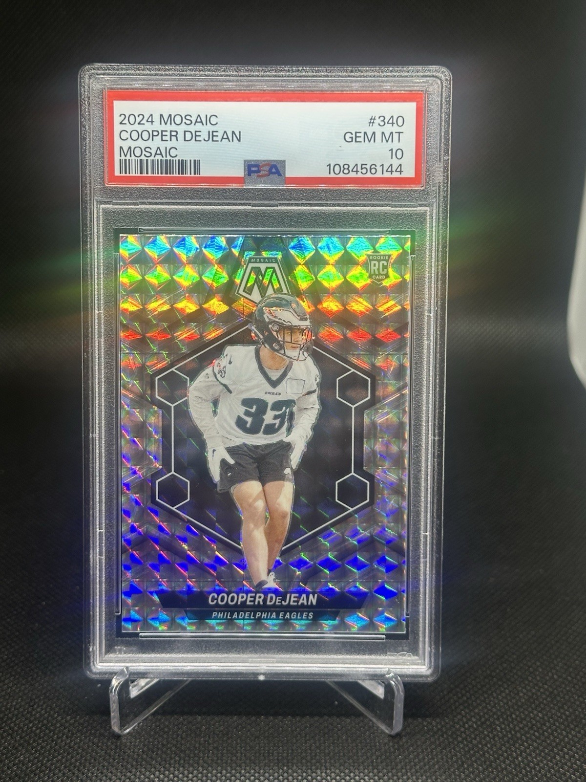 Cooper DeJean 2024 Panini Mosaic 340 Mosaic Prizm Eagles Rookie PSA 10 LOW POP