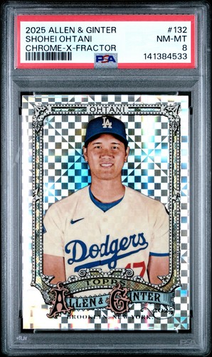 2025 Topps Allen & Ginter Chrome Shohei Ohtani #132 X-Fractor PSA 8