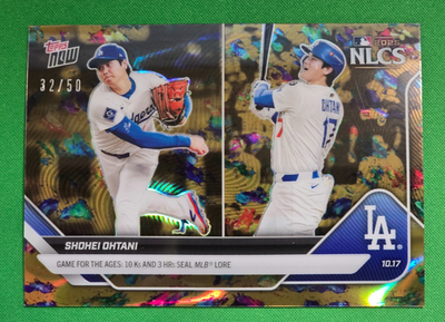 Shohei Ohtani 2025 MLB Topps NOW Card 884 3-HR's & 10-K's OPAL