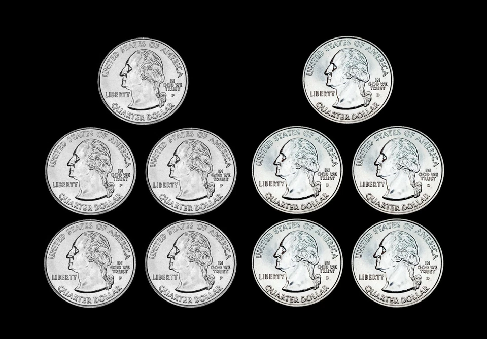 2004 P+D Michigan Florida Texas Iowa Wisconsin Statehood U.S. Mint Roll Set - Image 2 of 2