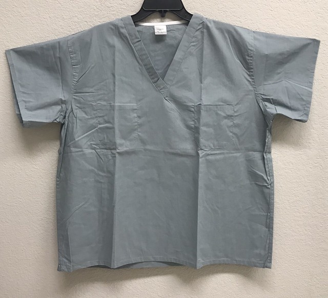 Medical Scrub Reversible S/S V Neck Scrub Top w/ Pocket Misty Green Sz