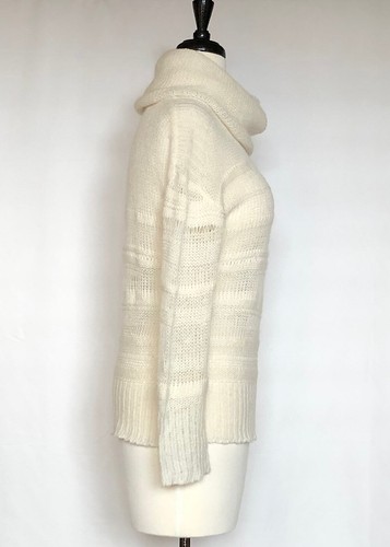 Anthropologie Kaisely Damen M elfenbeinfarben offen Strick LS Wasserfallausschnitt Pullover Sweater - Bild 2 von 5