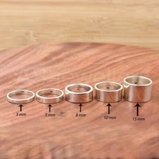 925 Sterling Silver Flat 2mm to 15mm Party Band Promise Engagement Ring