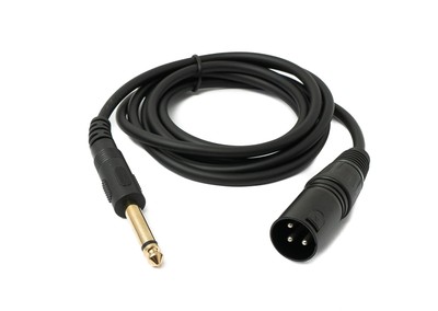 Audio Cable 150 Cm Stereo AUX Jack 6.35 Mm Plug To XLR Socket In Black