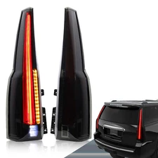 Pair Smoked LED Tail Lights For 2015-2020 GMC Yukon Cadillac Escalade Rear Lamp