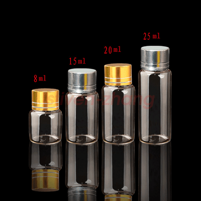 10PCS(22*30mm)Candy Bottle Glass Bottles Seal Bottle Vial Jar with Aluminum Cap