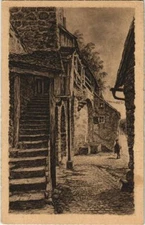 Old postcard postcard Rothenburg - stairs to the weir GERMANY (1074340)