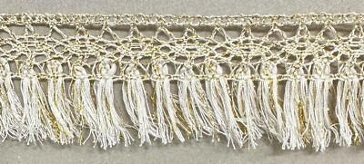 1-3/8'' Cluny Lace Fringe with Metallic - 12 Yards!