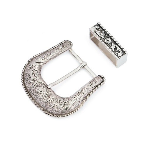 Western Belt Buckle Mens Cowboy 2 Piece 