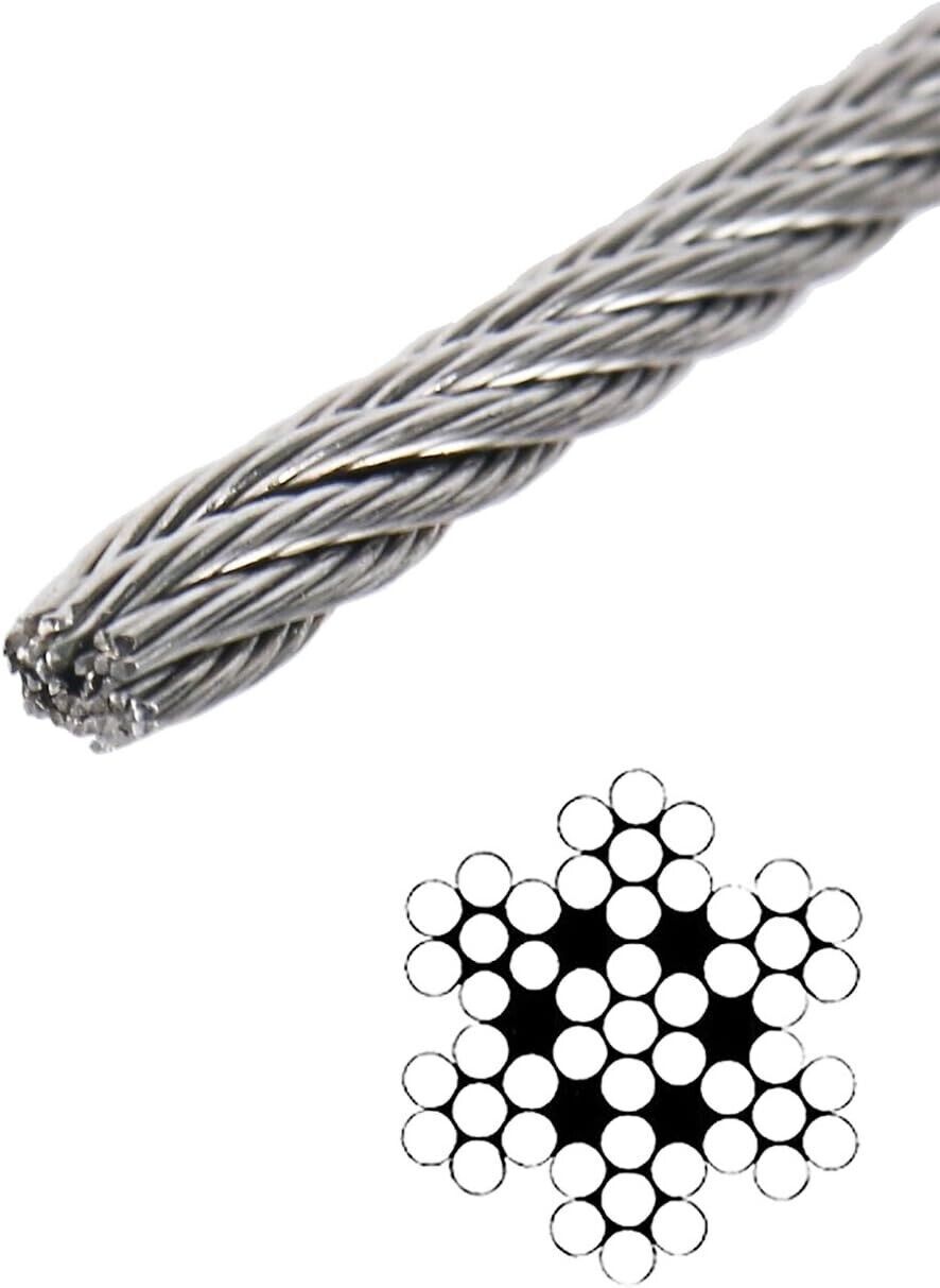 200FT 1/8" Stainless Steel Cable Wire Rope Aircraft Cable Railing Decking 7x7