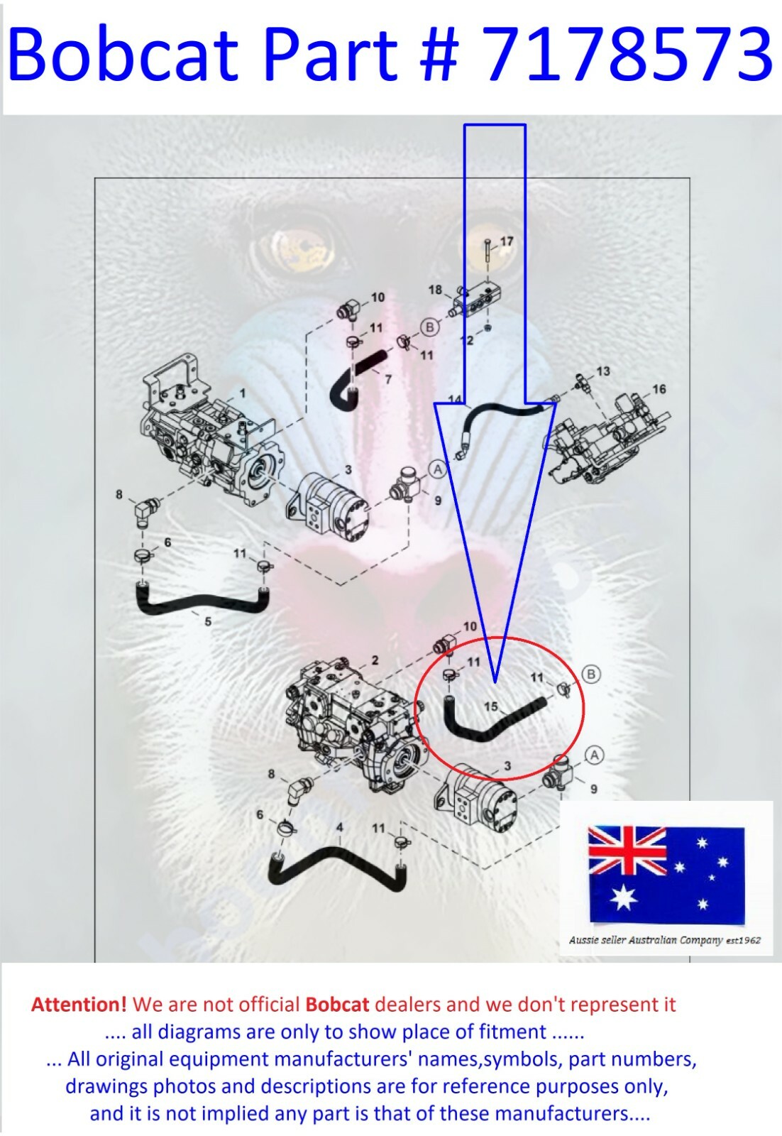 Hydraulic Oil Drain Hose for Bobcat 7178573 T740 T750 T770 T870