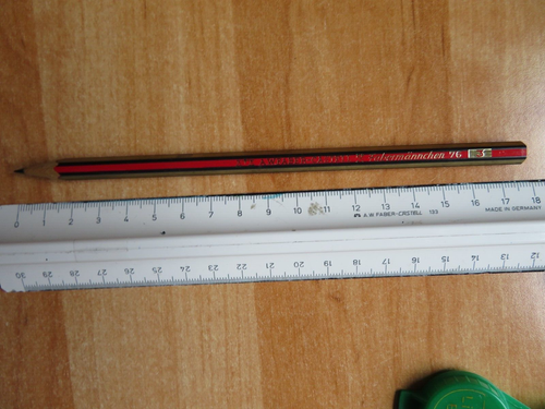 Alter Bleistift A. W. FABER-CASTELL Fabermännchen 76 gespitzt Härte 3 Namenfeld