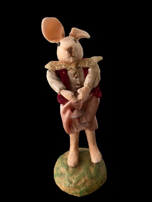 Vintage Victorian Dressed Bunny Rabbit  Doll Figurine 