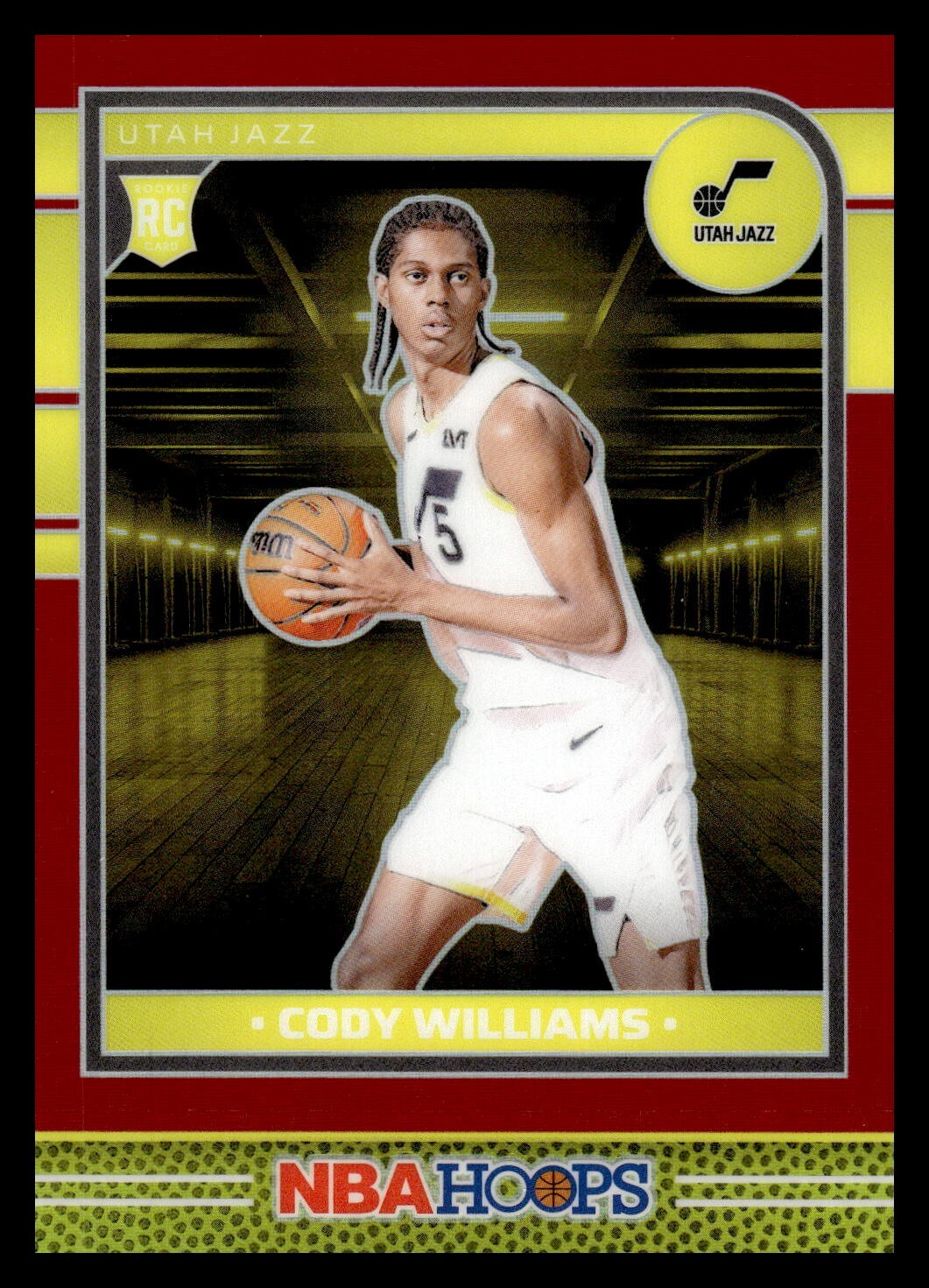 2024-25 Panini NBA Hoops Red Prizms Premium – /99 240 Cody Williams, Utah Jazz