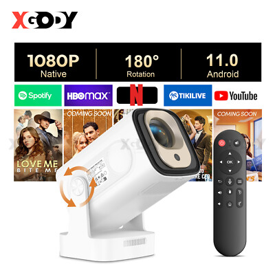 XGODY 4K Smart Projektor 12000 Lumen Beamer LED WiFi Bluetooth Android Heimkino
