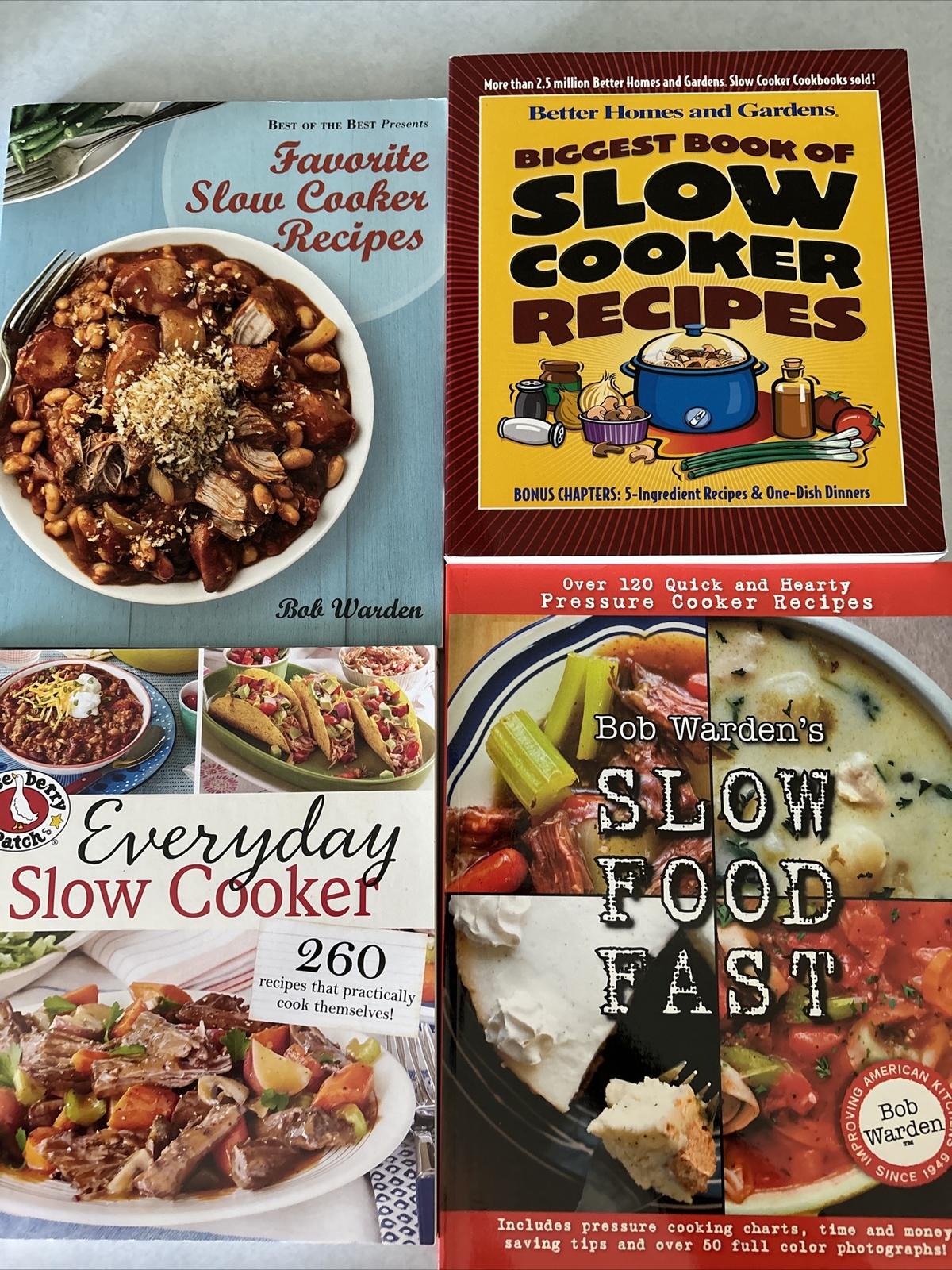 Lot of 4 Crock Pot Slow Cooker Cook Books; Better Homes, Goo