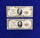 2 Piece Lot - 1929 The Federal Reserve Bank of Chicago Notes $10 & $20 Bills