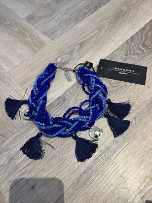 Weekend Max Mara blue multicoloured beaded necklace brand new with tags