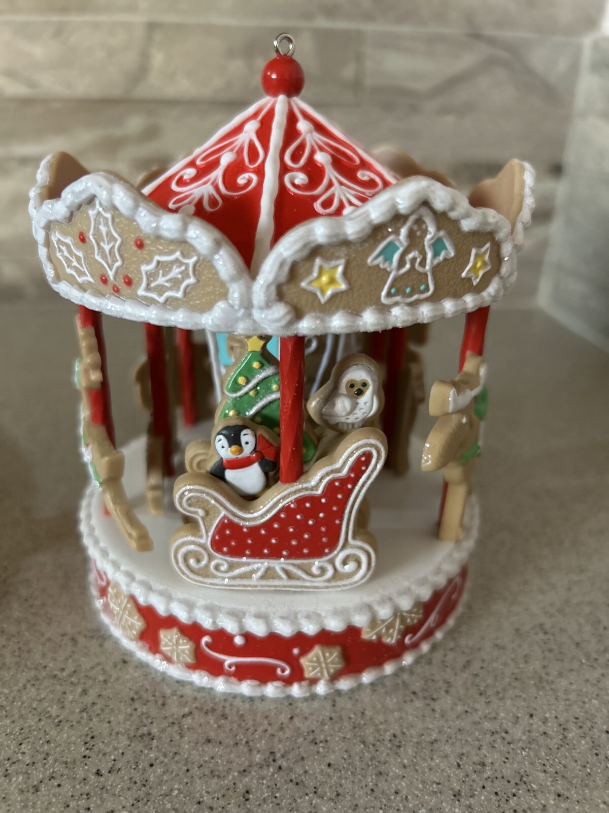 2020 Hallmark Ornament Gingerbread Carousel Signing Piece Signed NIB QHT4001 New