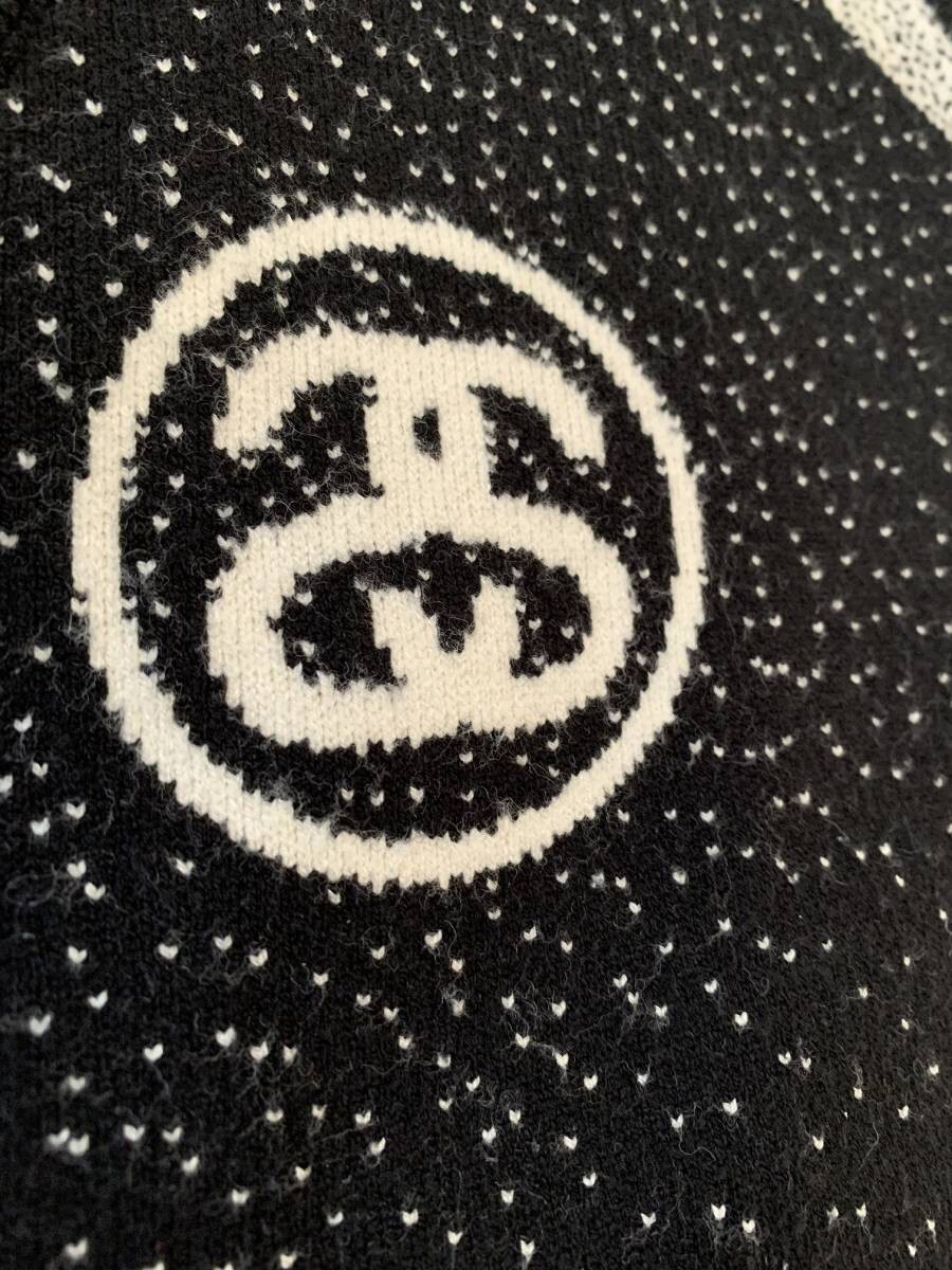 STUSSY Photo Jacquard Knit Vest logo size L color Black