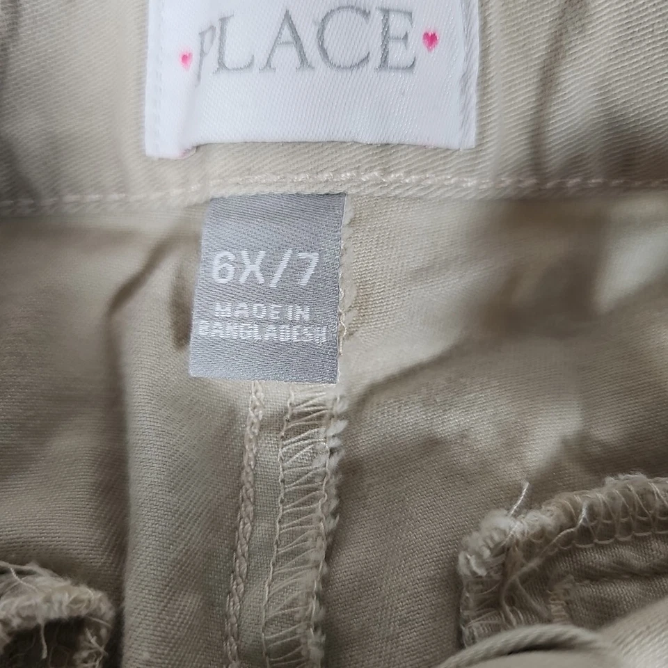 Шорты хаки Childrens Place для девочек желтовато-коричневые с регулируемой талией школьная форма размер 6X/7 - Изображение 3 из 3