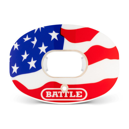 Battle Sports Chrome American Flag 2.0 Oxygen Lip Protector Mouthguard - Picture 3 of 5