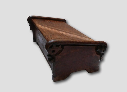Antique Shoe Polishing Step Mahogany Wood Handmade Arts & Crafts Era